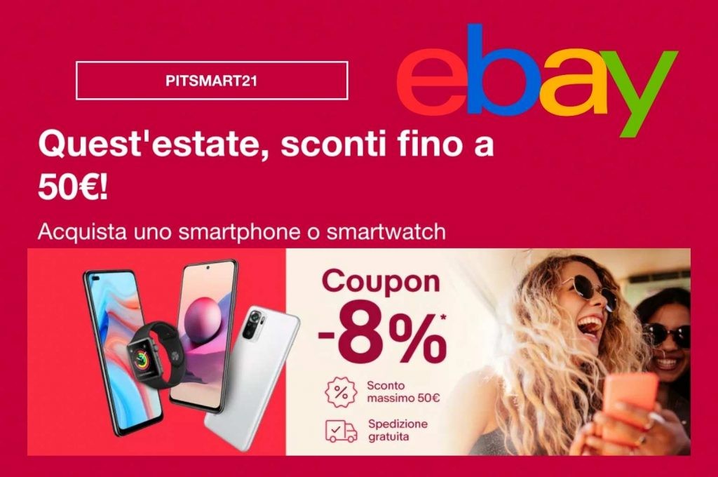 Nuovo codice sconto ebay risparmia l8 su smartphone e smartwatch